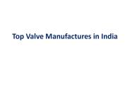 Top Valve Manufactures in India