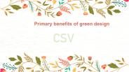 Primary benefits of green design