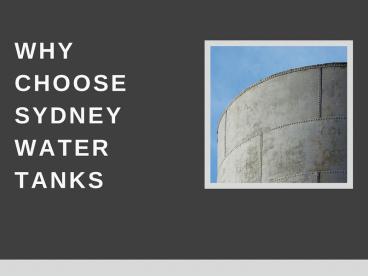 Installation Benefits Of Sydney Water Tanks