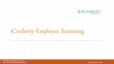 Best Employee Background Verification Agency, KYC & Vendor Screening : iCrederity