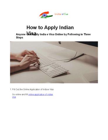 How to Apply India Visa and e Visa Online