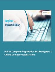 Indian Company Registration for foreigners
