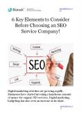Key Elements to Consider Before Choosing an SEO Service Company! PowerPoint PPT Presentation