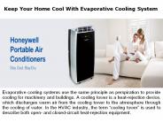Keep Your Home Cool with Evaporative Cooling System