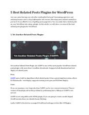 5 Best Related Posts Plugins for WordPress