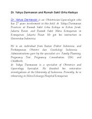 Dr. Yahya Darmawan and Rumah Sakit Grha Kedoya