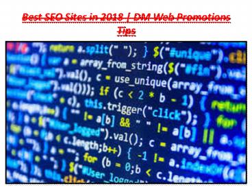 SEO Tips For New Website | DM Web Promotions Tips