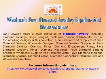 Wholesale Pave Diamond Jewelry Supplier And Manufacturer