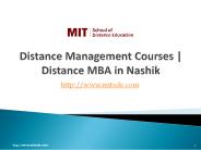 Distance Management Courses | Correspondence MBA | Distance MBA in Nashik