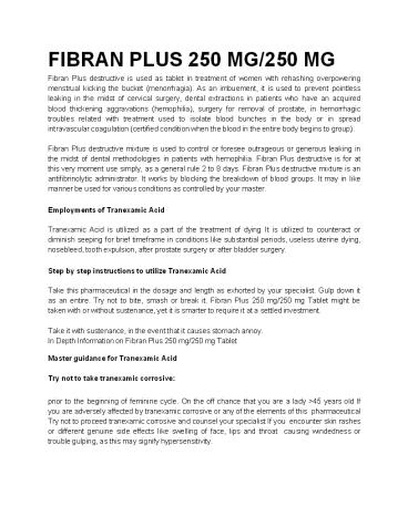 FIBRAN PLUS 250 MG/250 MG