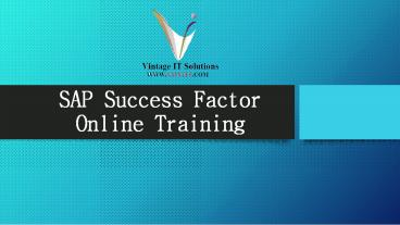 SAP Successfactors Modules | SAP Successfactors PPT