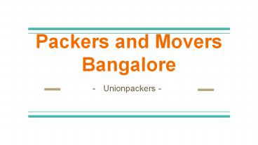 Packers and Movers in Bangalore