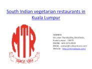 Indian restaurants in Kuala Lumpur