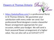 Flowers st thomas ontario