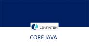 Core Java Online Training