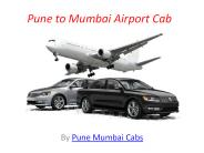 Pune to Mumbai Airport Cab