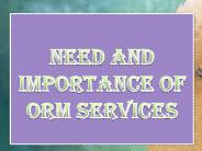 Need and Importance of ORM Services