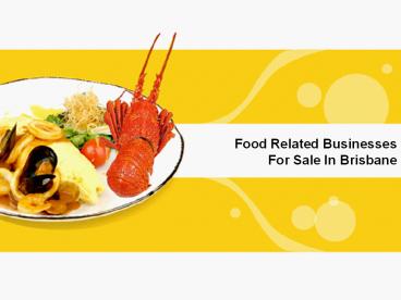 Food Related Business for Sale in Brisbane, Queensland