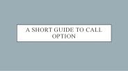 A Short Guide To Call Option (1)