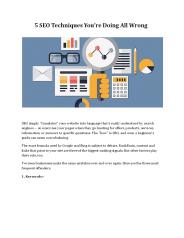 5 SEO Techniques You're Doing All Wrong