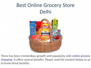 Best Online Grocery Shopping Store