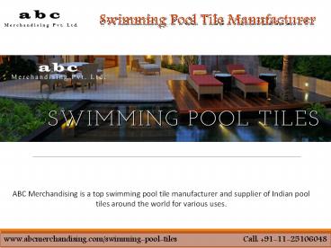 Swimming Pool Tile Manufacturers