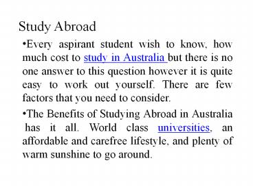 PPT – study abroad PowerPoint presentation | free to download - id ...