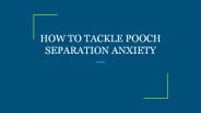 HOW TO TACKLE POOCH SEPARATION ANXIETY