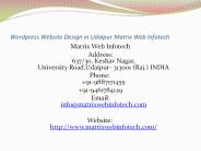 Wordpress Website Design in Udaipur Matrix Web Infotech