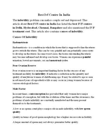 Best ivf centre in india