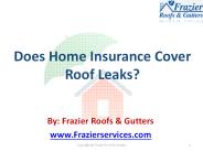 Does Home Insurance Cover Roof Leaks