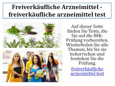 Freiverkäufliche arzneimittel - Freiverkäufliche arzneimittel test