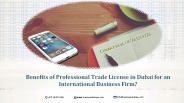 Benefits of Professional Trade License in Dubai