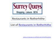 Restaurants in Rotherhithe