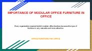 IMPORTANCE OF MODULAR OFFICE FURNITURE IN OFFICE