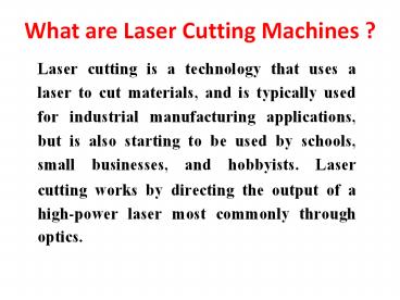 Laser Cutting Machines Manufacturers & Suppliers