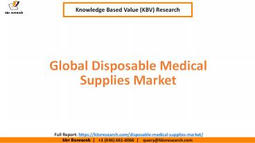 Global Disposable Medical Supplies Market Share