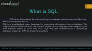 SQL classes in Pune