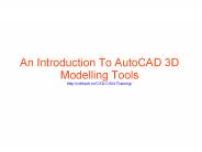 An Introduction To AutoCAD 3D Modelling Tools