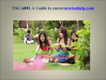 NSG 6001 A Guide to career/newtonhelp.com