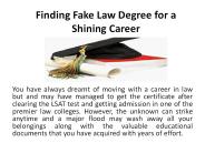 Finding Fake Law Degree for a Shining Career