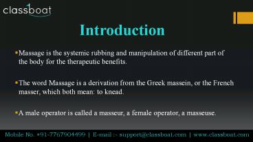 Massage Therapy Courses in Pune