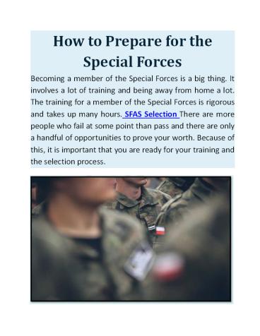 How to prepare for the special forces