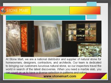 Natural Stone Supplier | stonemart.com