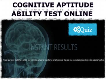 Cognitive Aptitude Ability Test Online