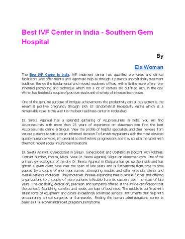 Best IVF Center in India - Southern Gem Hospital
