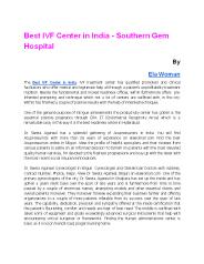 Best IVF Center in India - Southern Gem Hospital