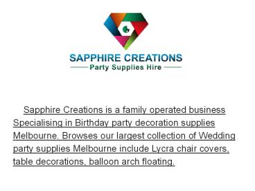 Birthday Party Decorations Melbourne