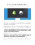 Introducing Shopify for WordPress PowerPoint PPT Presentation