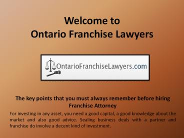 Franchise Lawyers Attorney, Franchise Litigation Lawyers